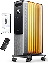 Dreo Ölradiator Energiesparend 2000W, Mobile Elektroheizung 9 Rippen mit Fernbedienung, 3 Heizst…