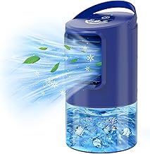 Luftkühler Blau 5-in-1 Tragbare Klimaanlage mit Luftkühlung, Ventilator & Luftbefeuchter 3 Gesc…