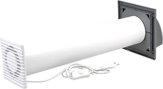 SYSTERM Abluftset Ø 100 mm mit Ventilator, Lüftungsanlage und Außenlüftung Wetterschutzgitter…
