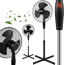 Echos® Standventilator Ø43cm kraftvoller Ventilator sehr leise energiesparend hoher Luftdurchsa…