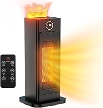 LIFERUN Keramik Heizlüfter Energiesparend mit Luftbefeuchter led Flammenlicht, Leise, 2S Wärmt …