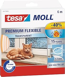 tesa INSULATION Dichtungsband Premium – Selbstklebende Silikondichtung zum Isolieren von Spalten …