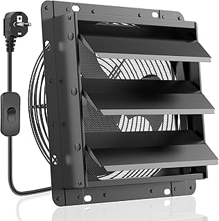 HG Power 250mm Abluftventilator Industrie Wandventilator 1100m³/h Wandlüfter mit Maschensieb Au…