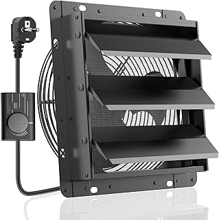 HG Power 250mm Abluftventilator mit Drehzahlregler Industrie Wandventilator 1100m³/h Wandlüfter…