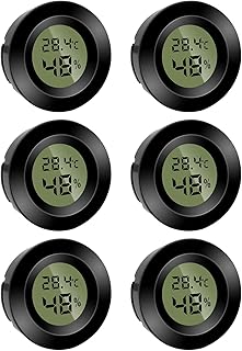 6 Stück Mini Digital Hygrometer Thermometer Rund Luftfeuchtigkeitsmessgerät Temperatur Feuchtem…