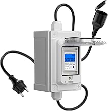 Mobiler Digitaler Stromzähler 230V, 60A Mobilzähler CEE Aussen KWH Zähler mit IP67 Wasserdicht…
