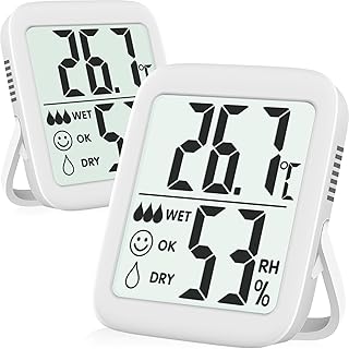 Antonki 2 Stück Thermometer Hygrometer Innen Raumthermometer, Digital Temperatur und luftfeuchti…