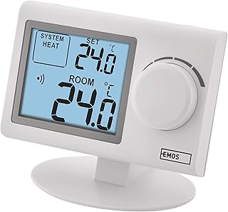EMOS – digitaler Raumthermostat mit LCD-Display – Sender + Empfänger Set – manuell, drahtlos – H…