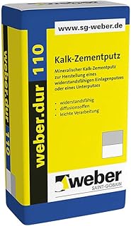 weber.dur 110 Kalk-Zementputz 30 kg Zement Putz Trockenmörtel Innen Außen Kalkzementputz Zement…