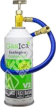 Gasflasche V2, ökologisch, Ersatz für R22, R407, R32, R410A und R290, mit Schlauch mit Schlüss…