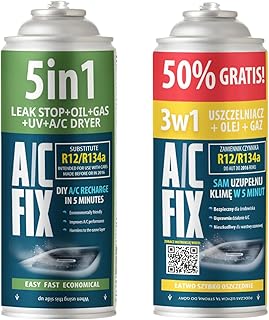 AC FIX 5in1 – Kältemittel R134a + 3in1 R134a XL 470 g für Auto Klimaanlage mit Öl, Dichtungsmi…
