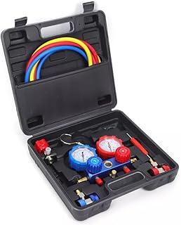 Klima Kältemittel, Klimaanlage Manometer, Klimaservicegerät Monteurhilfe, 5 Fuß Ladeschläuche…