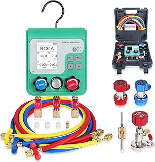 KAISAL Digitale Kältemittel Monteurhilfe Set für 92 Kühlmittel R32 R134A R22 R410A R1234YF HVA…