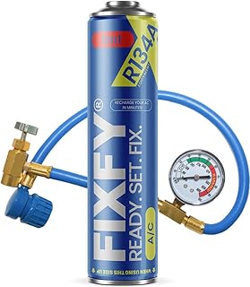 5in1 – Kältemittelersatz R134a mit Öl, Trockner, Dichtmittel, Gas und UV-Farbstoff – Set mit Sc…