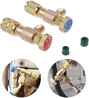 2 Stück Kältefüller Sicherheitsventil Schnellkupplung Klimaanlage R410A R22 Adapter