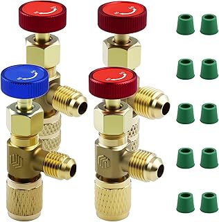 4 Stk Kühlmittel Sicherheitsventil, Messing Klimaanlage Durchflussregelventil, Schnellkupplung K…