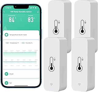 WiFi-Hygrometer Thermometer-Sensor, kabelloser Temperatur- und Feuchtigkeitssensor für den Innen…
