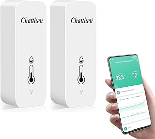 WiFi Thermometer Hygrometer Innen, Tuya wlan Temperatursensor, Mini Thermo Hygrometer mit Smart A…