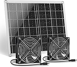 Solar Ventilator, 15W Solarpanel Ventilator mit Zwei IP67 Wasserdicht für Kleine Hühnerställe,…