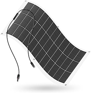 ECO-WORTHY 130W 12V Solarpanel Flexibel Monokristallines Solarpanel, Solarmodul mit Ladekabel fü…