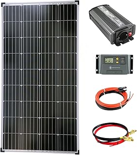 SOLARTRONICS Komplettset 1×130 Watt Solarmodul 600 Watt Wandler Laderegler Photovoltaik Inselanlage