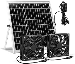 SUNYIMA Solar Ventilator, 15W Wasserdichter Solar Ventilator Kit mit DC Doppelventilator für kle…