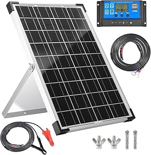 30 W Solarmodul-Set, 12 V Solar-Batteriewechsler + 10 A PWM Laderegler + Verlängerungskabel und …