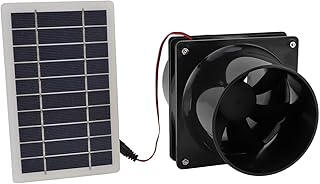 SIXRUN Solarpanel-Lüfter-Set, 10 W, 12 V, Solarbetriebener Abluftventilator für Runde Rohre, AB…