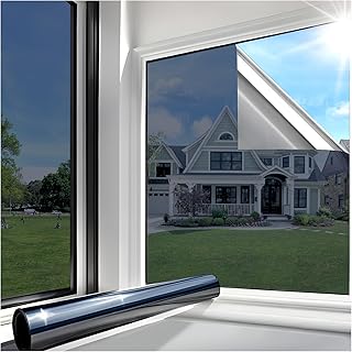 Lifetree Fensterfolie Spiegelfolie Wärmereflektion Selbstklebend Sonnenschutzfolie Wärmegrad In…