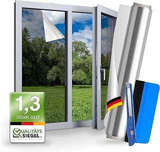 UV Sonnenschutzfolie für Fenster Innen & Außen – Blickdichte Fensterfolie als Sonnenschutz Fo…