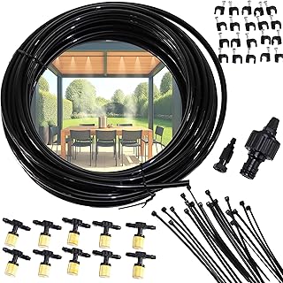 Sprühnebel Kühlung Wassernebel Kühlsystem 10 m Schlauch Messingdüsen Terrasse Pavillon