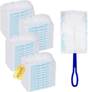 40 Stück Staubmagnet Staubwedel Mikrofaser Staubwedel Nachfüllpack mit 1 Handgriff Gegen Staub …