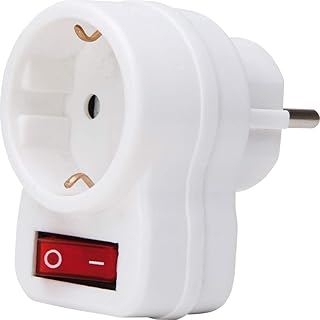 Kopp Zwischenstecker mit Schalter, 1 Stück, arktis/weiß, 470112003