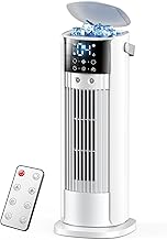 Klimaanlage Mobil, 4-in-1 Mobiles Klimagerät, Turmventilator Luftkühler mit Wasserkühlung Wass…