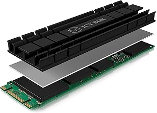 ICY BOX Flacher M.2 Kühler mit 5 mm Bauhöhe für M.2 SSD (2280), PS5 kompatibel, Aluminium, 2x …
