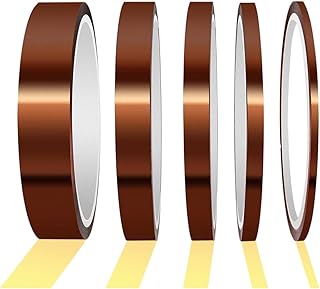 5 Stücke Kapton Tape, Hitzebeständiges Klebeband für hohe Temperaturen, 3D Drucker Polyimid El…