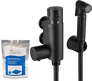 Schwarzes All-in-One Thermostat-Duschset | mit Reinigungsset | Muslimisches Messing-Hygiene-Bidet…