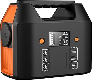 SinKeu Tragbare Powerstation 99Wh,150W Solar Generatoren Akku mit 230V AC/Car Lighter Port/USB Au…