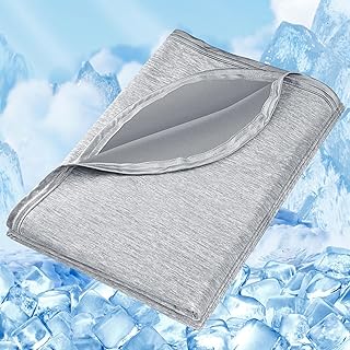 Fuqiduo Kühldecke 150 x 200cm,Selbstkühlende Decke, 2 in 1 Doppelseitige Leichte Sommerdecke, A…