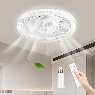 BomKra Deckenventilator mit Beleuchtung, 45W Leise Deckenventilator mit Licht & Fernbedienung, 3 …