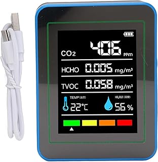 SEAFRONT 5-in-1-Luftqualitätsdetektor, CO2-TVOC-HCHO-Temperatur- und Feuchtigkeitsmessgerät, Di…