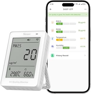 SONOFF Smartes Monitor für Raumluftqualität mit PM2.5, PM10, Temperatur & Feuchtigkeit Sensor, …