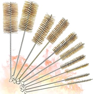 10 Stück Messing Rohrbürste Set, 10/12/15/20/25/30/35/40/45/50mm Messing Zylinderbürste, Saube…