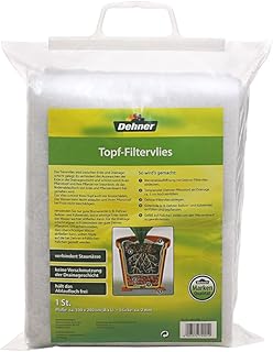 Dehner Filtervlies für Pflanztöpfe, ca. 2 x 1 m, weiß-grau