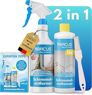 ABACUS® Schimmelentferner Spray & Gel mit Pinsel, Antischimmelspray mit Hafteffekt, extrem stark…