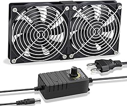 GDSTIME Dual 120mm Lüfter 230V 2 x 120mm PC Lüfter 220V Doppelkugellager DC 4V-12V Einstellbare…