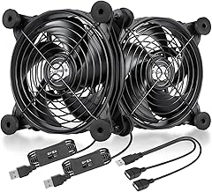 upHere Gehäuselüfter 120mm pc lüfter USB,Multi-Speed-Steuerung,mit Metallgrillschutz,zum PC/TV…