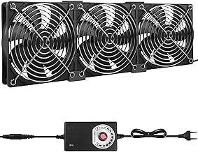 3 x 120mm Gehäuselüfter: Leise PC Lüfter Set mit Geschwindigkeitsregelung, 12V/220V Axiallüft…