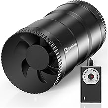 Hon&Guan 100mm Inline-Rohrventilator, 221m³/h Rohrlüfter Regelbar, Abluftventilator mit EU-Stec…