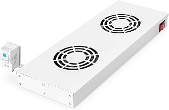 DIGITUS Lüftereinheit 19″ 1HE – Rack- oder Dachmontage – Für VarioFLEX Schränke – 2x Lüfter -…